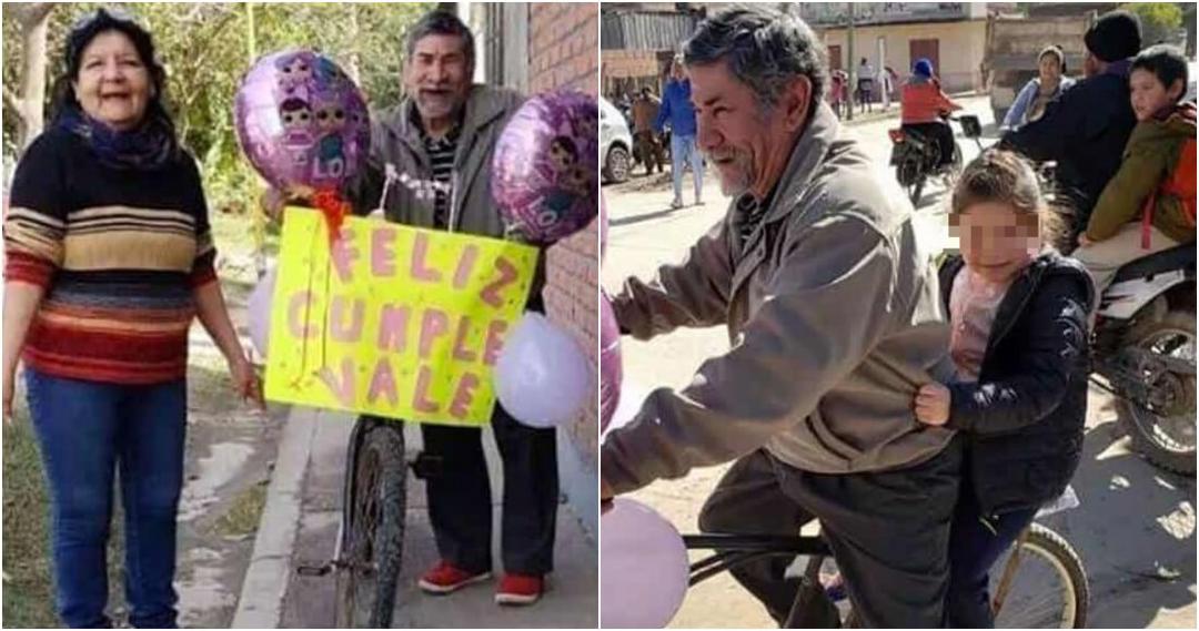 Avô enfeita bicicleta com balões para buscar neta na escola - Papo de Pai