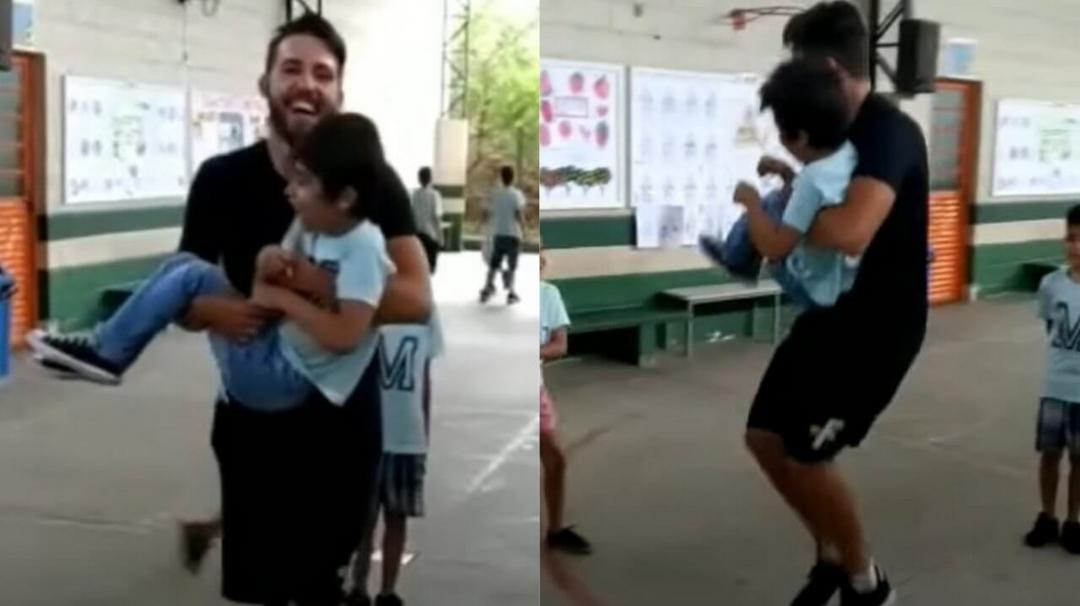 Professor de escola de educação física pula corda com aluno cadeirante e emociona- Papo de Pai