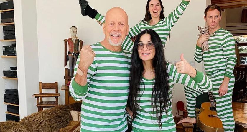 Separados há 20 anos, Bruce Willis e Demi Moore estão passando quarentena junto com os filhos